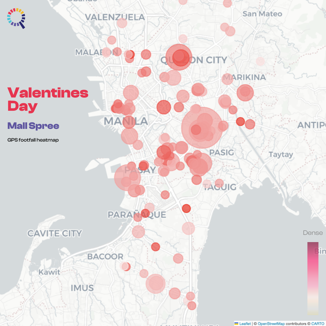 Image on the heatmap of mall visit during Valentines Day
